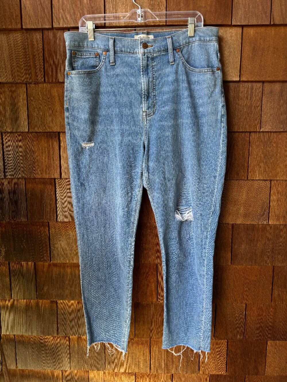 Madewell Light Wash Raw Hem The Perfect Vintage Jean in Women's 32